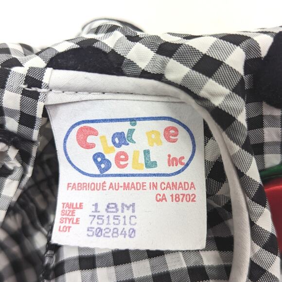 Vintage Claire Bell Dress Girls Size 18m Black Polka Dot Holiday - Picture 5 of 5